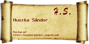 Huszka Sándor névjegykártya